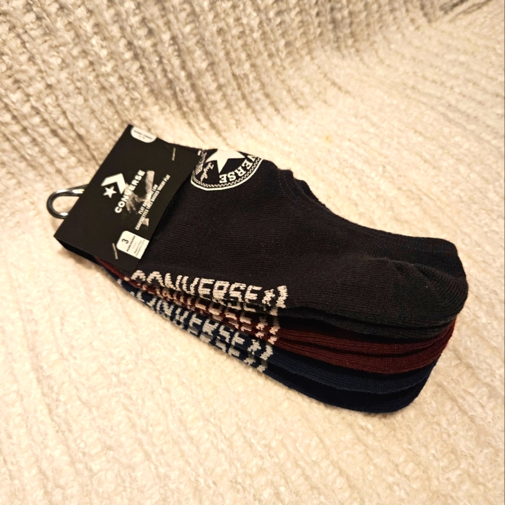 Converse Women's 3 Pack Flat Knit Ultra Low Socks No Show Made For Chucks Shoe